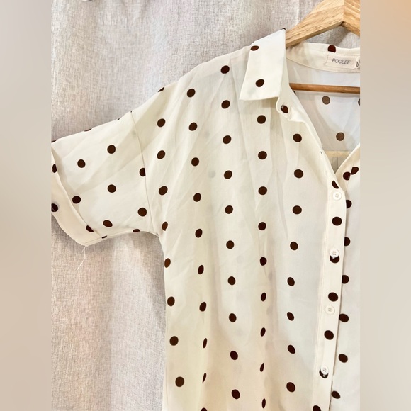 Roolee Polka Dot Button Down Blouse - Picture 6 of 8